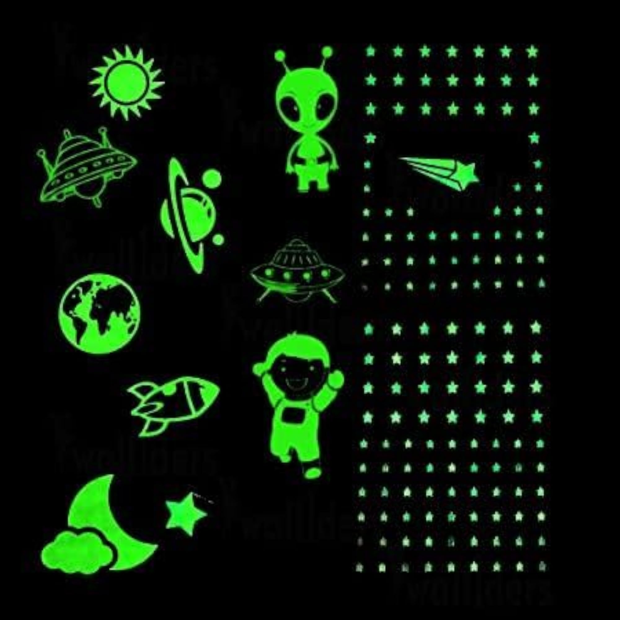 Magical Starry Night Glow in the Dark Star Stickers